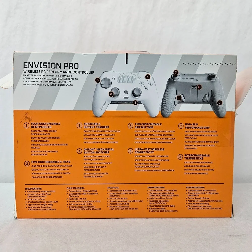 SCUF Envision Pro Wireless PC Gaming Controller White SG601-02 New Open Box